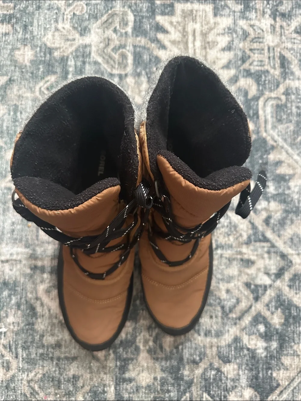 Sorel Tan and Black Waterproof Winter Ankle Boots